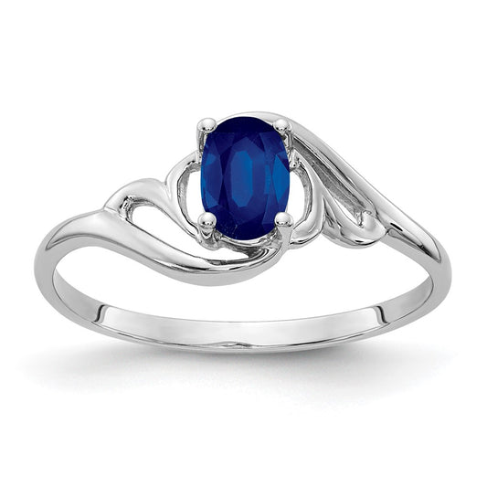 14k White Gold 6x4mm Oval Sapphire ring