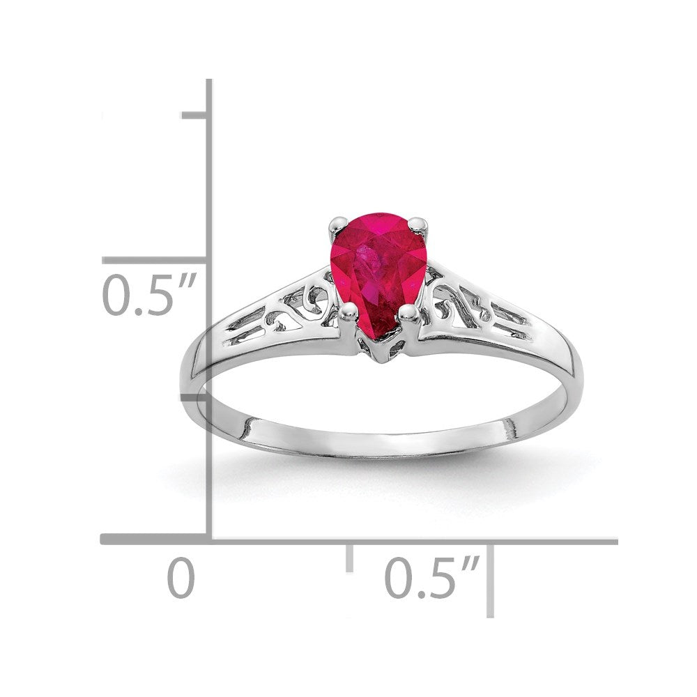 14k White Gold Ruby Ring