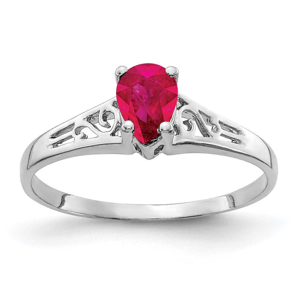 14k White Gold Ruby Ring