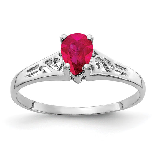 14k White Gold Ruby Ring