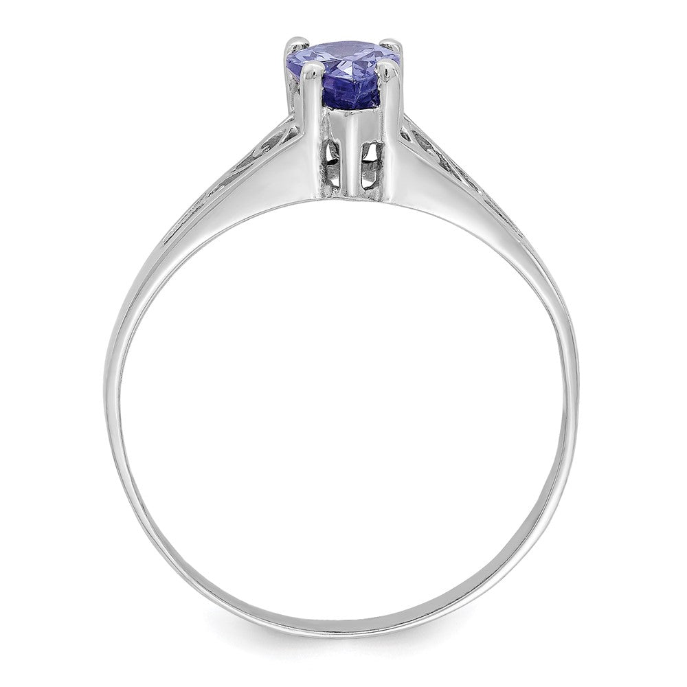 14k White Gold 6x4mm Pear Tanzanite ring