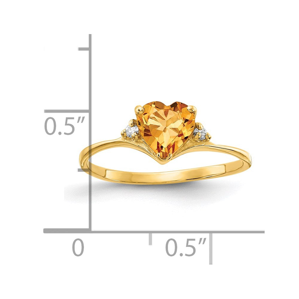 Solid 14k Yellow Gold Simulated Citrine CZ Ring