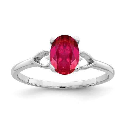 14k White Gold 7x5mm Oval Ruby ring