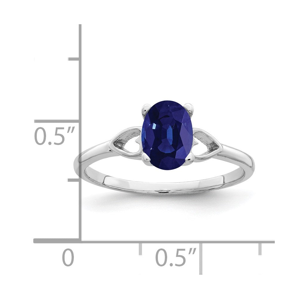 14k White Gold 7x5mm Oval Sapphire ring