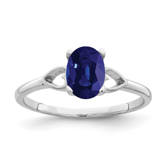 14k White Gold 7x5mm Oval Sapphire ring