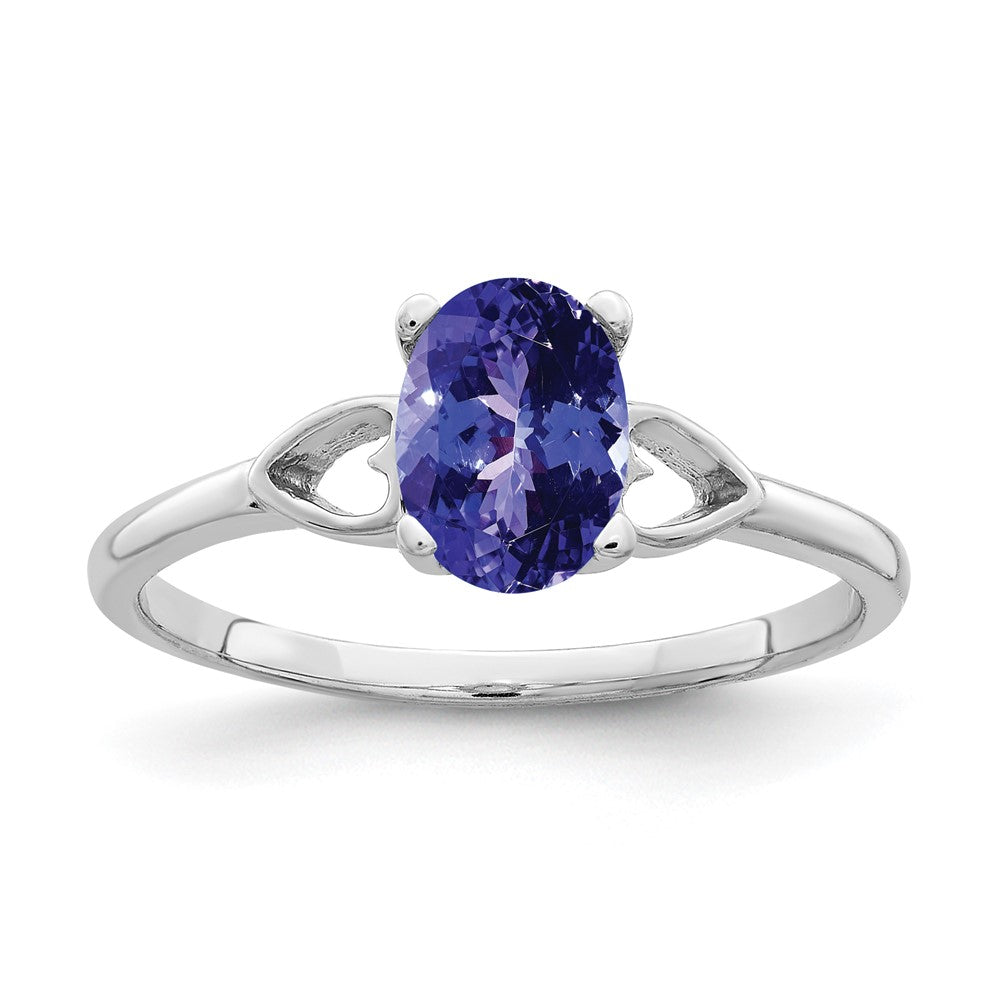 14k White Gold 7x5mm Oval Tanzanite ring