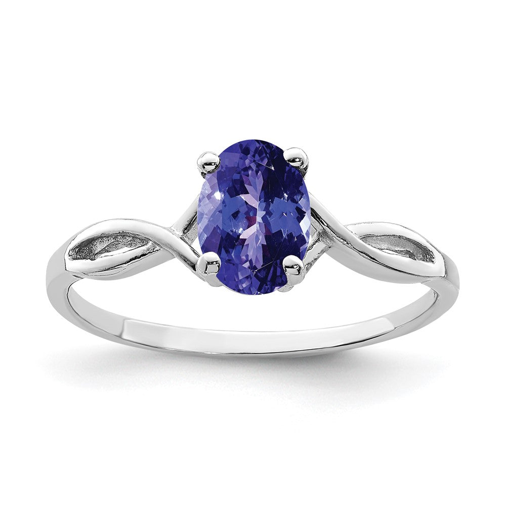 14k White Gold 7x5mm Oval Tanzanite ring