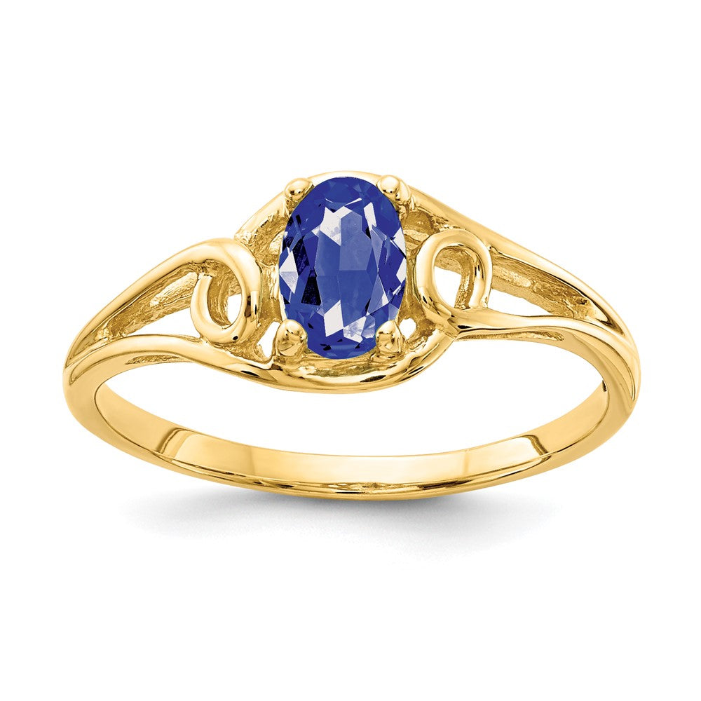 14k Yellow Gold 6x4mm Oval Tanzanite ring