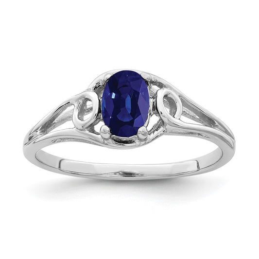 14k White Gold 7x5mm Oval Sapphire ring