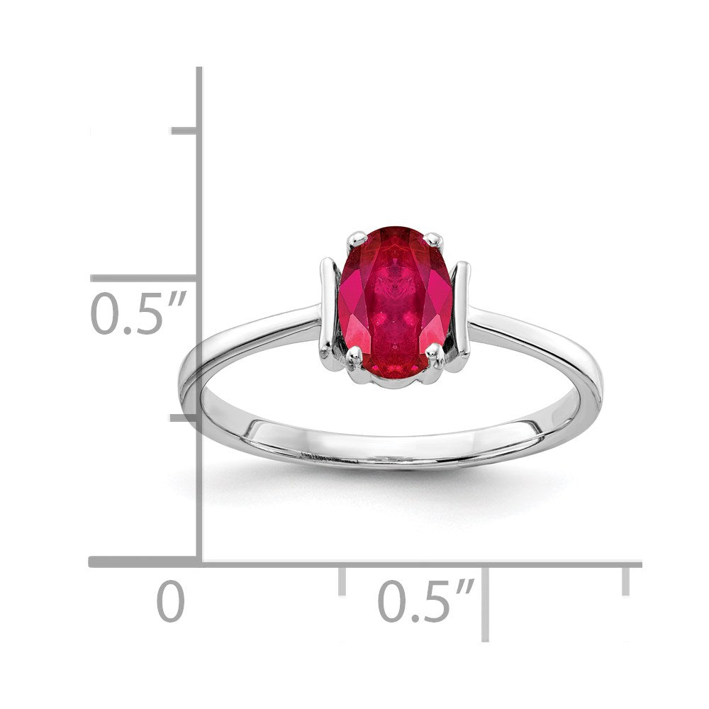 14k White Gold 7x5mm Oval Ruby ring