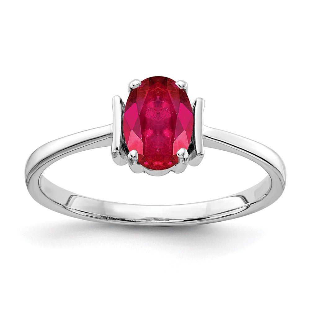 14k White Gold 7x5mm Oval Ruby ring