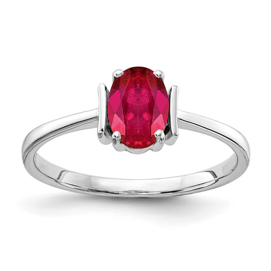 14k White Gold 7x5mm Oval Ruby ring