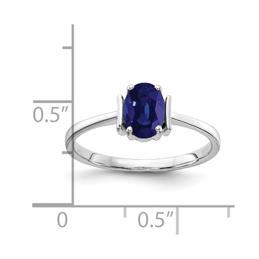 14k White Gold 7x5mm Oval Sapphire ring