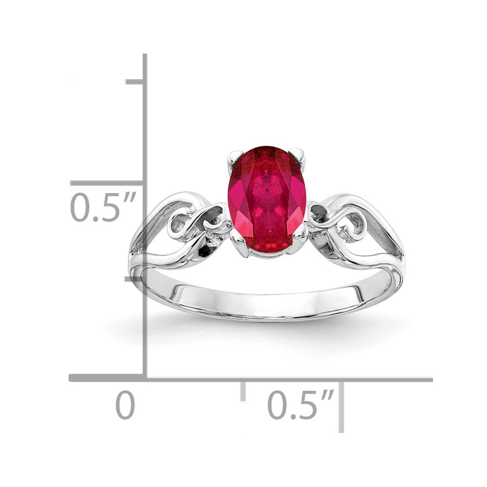 14k White Gold 8x6mm Oval Ruby ring