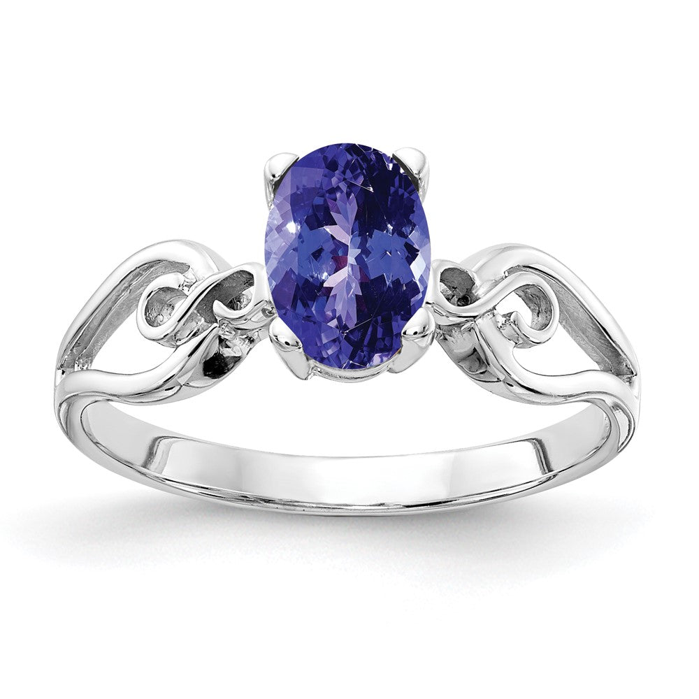 14k White Gold 8x6mm Oval Tanzanite ring