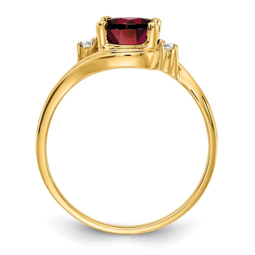 14K Yellow Gold 8x6mm Oval Garnet A Real Diamond ring