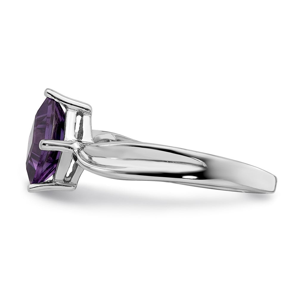 14k White Gold 6mm Princess Cut Amethyst ring