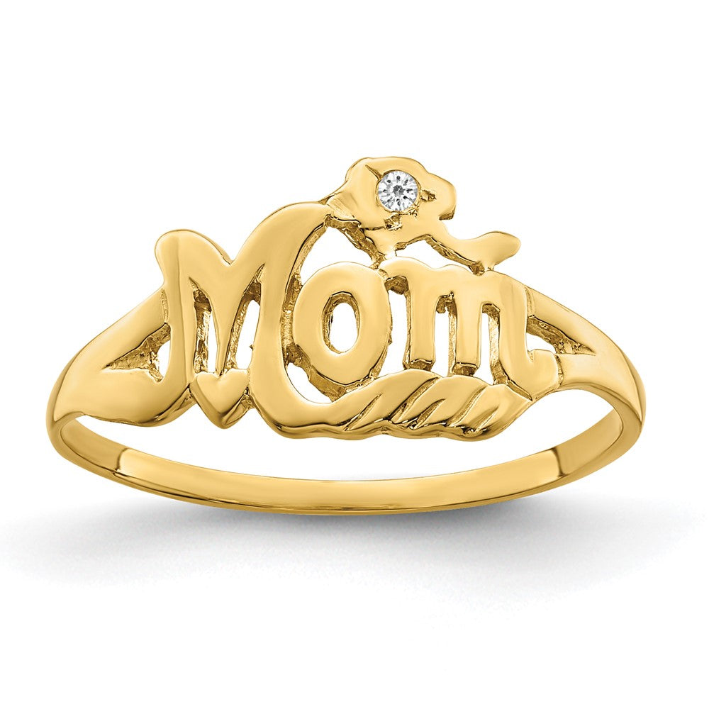 14K Yellow Gold A Real Diamond Mom Ring