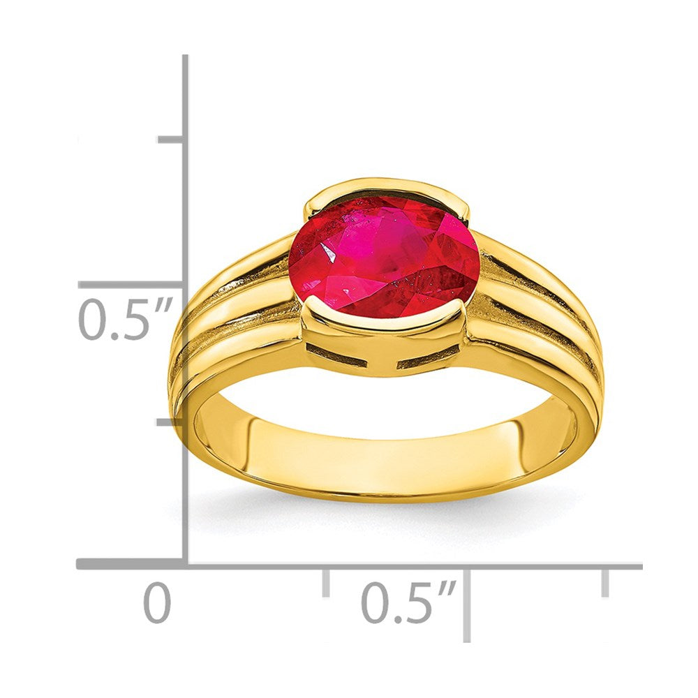 14K Yellow Gold 8x6mm Oval Ruby ring