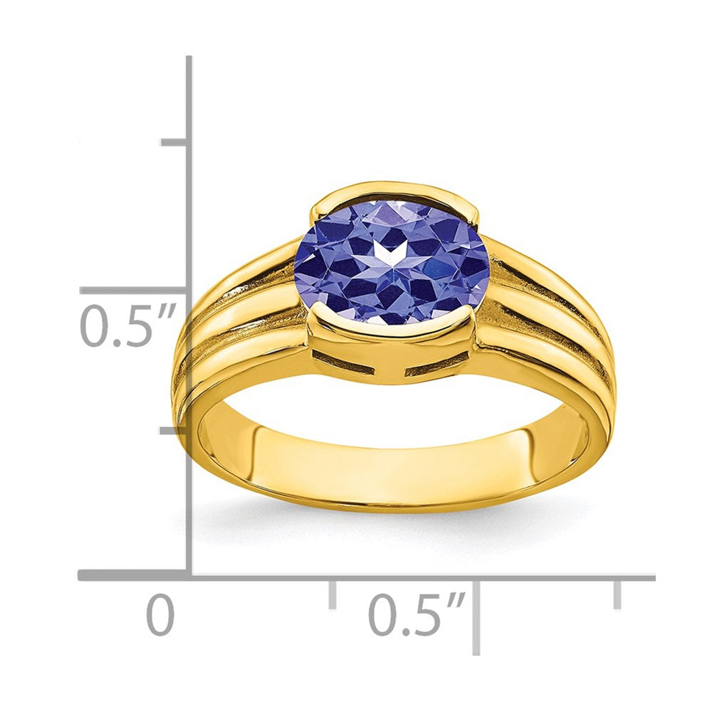 14k Yellow Gold 8x6mm Oval Tanzanite ring