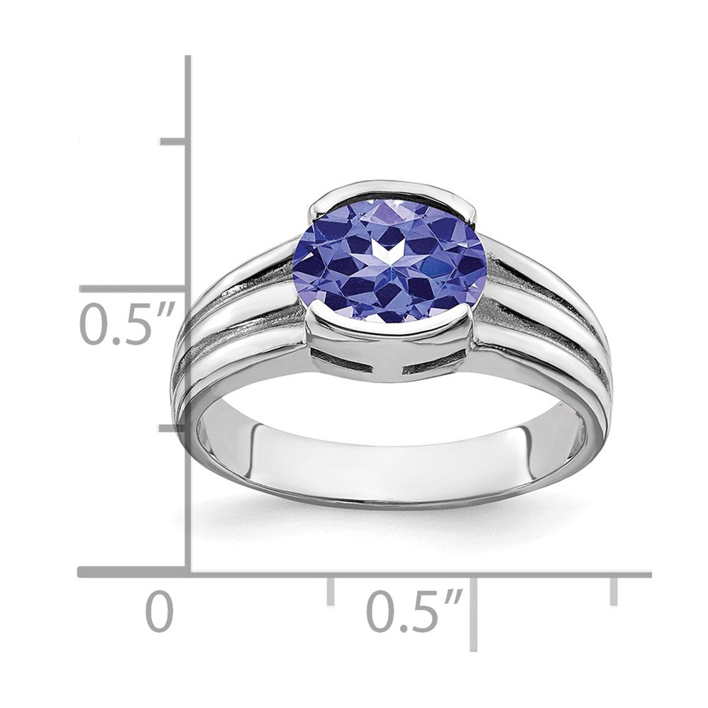 14k White Gold 8x6mm Oval Tanzanite ring