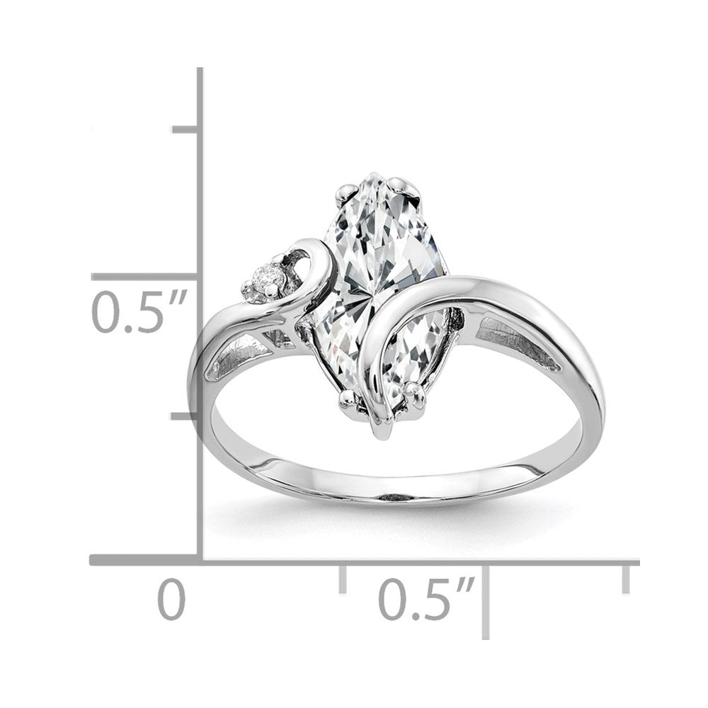 14k White Gold 12x6mm Marquise Cubic Zirconia AAA Diamond ring