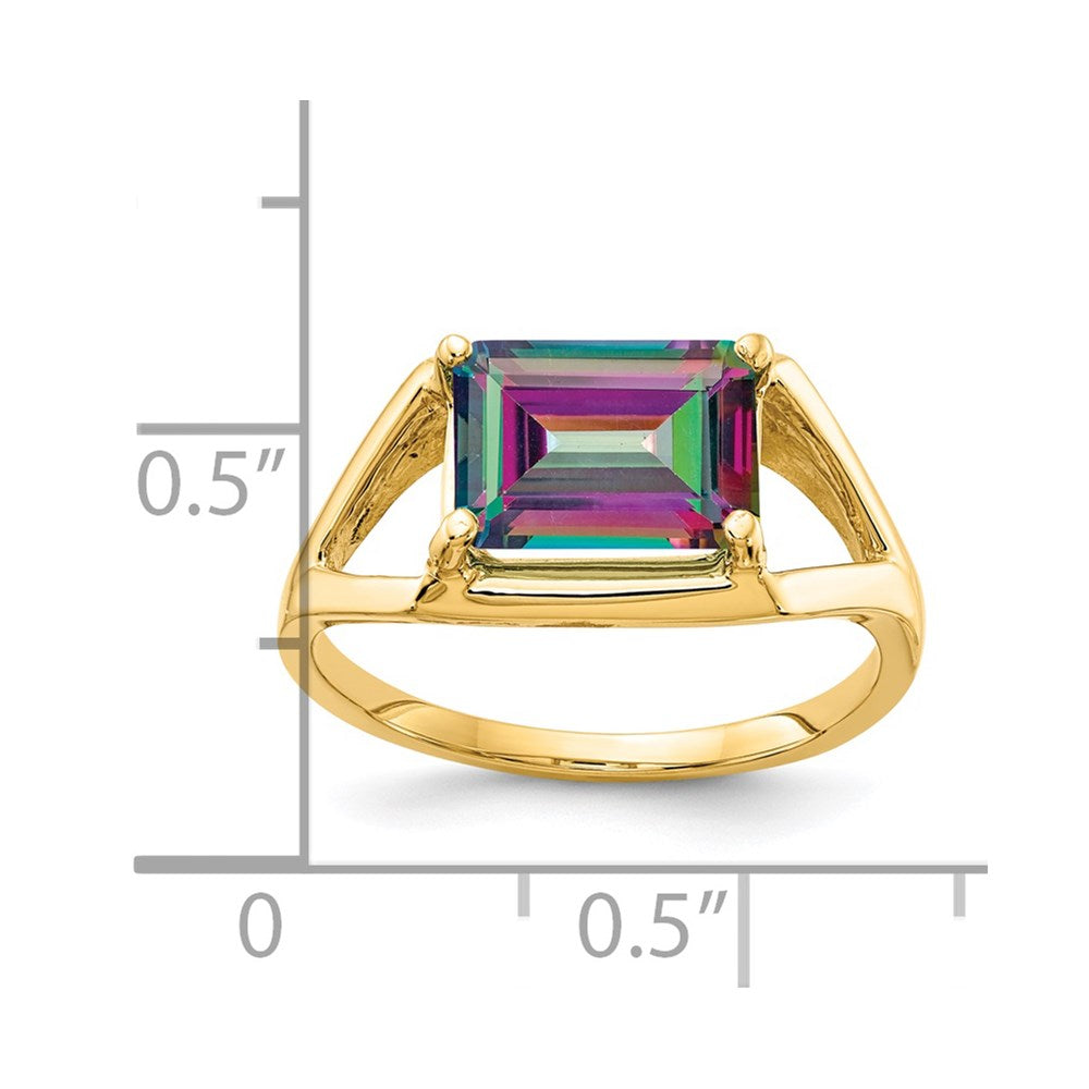 14K Yellow Gold Mystic Topaz Ring