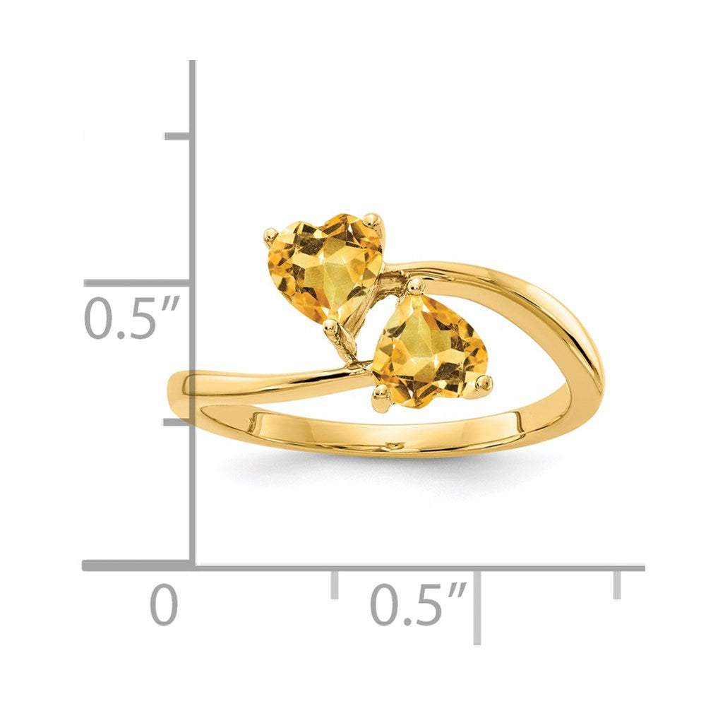 14K Yellow Gold 5mm Heart Citrine ring