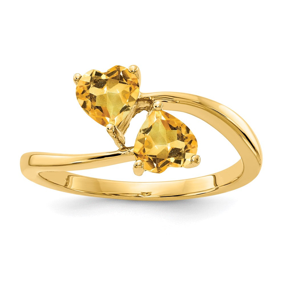 14K Yellow Gold 5mm Heart Citrine ring