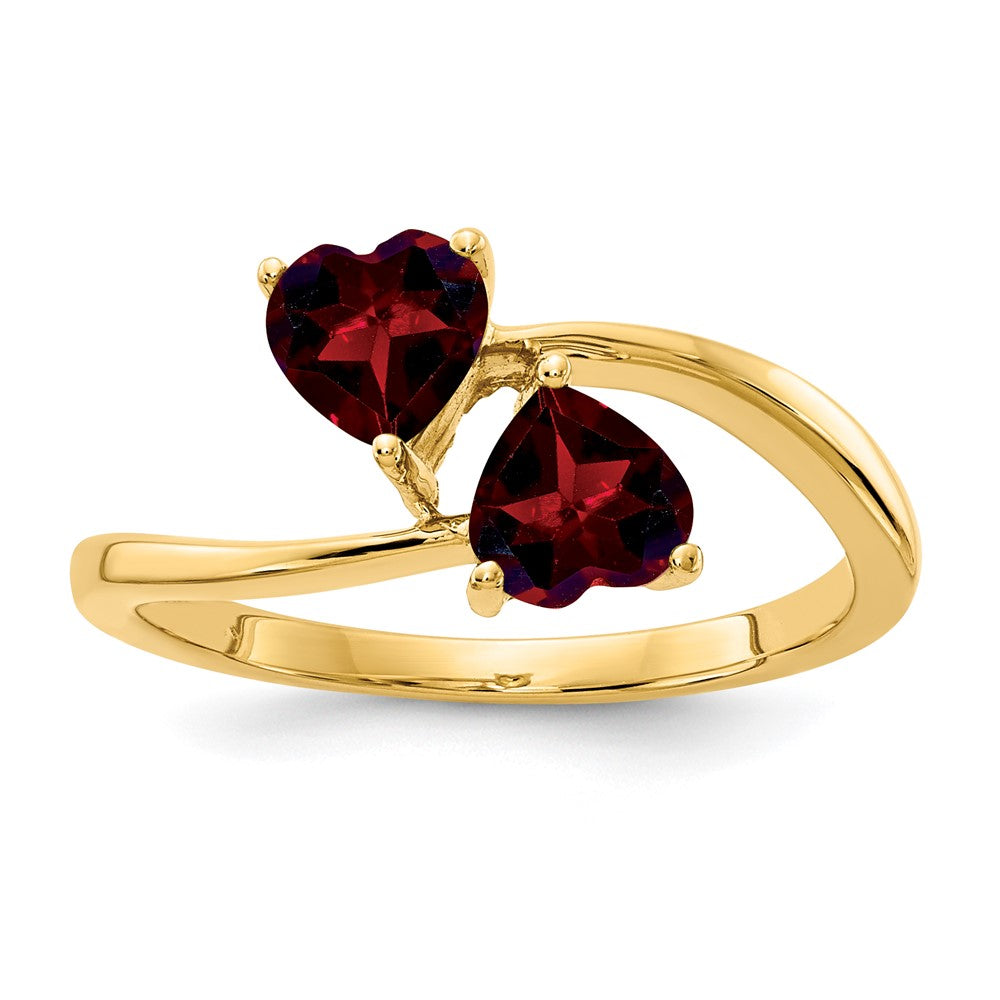 14K Yellow Gold 5mm Heart Garnet ring