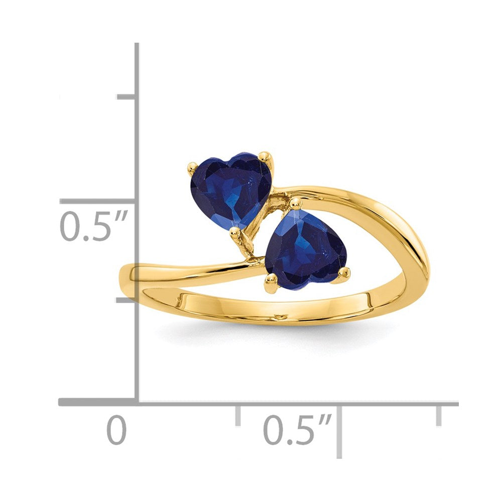 14K Yellow Gold 5mm Heart Sapphire ring