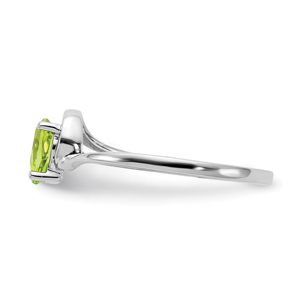 14k White Gold 6x4mm Pear Peridot ring