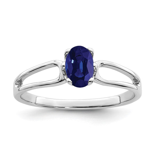 14k White Gold 6x4mm Oval Sapphire ring