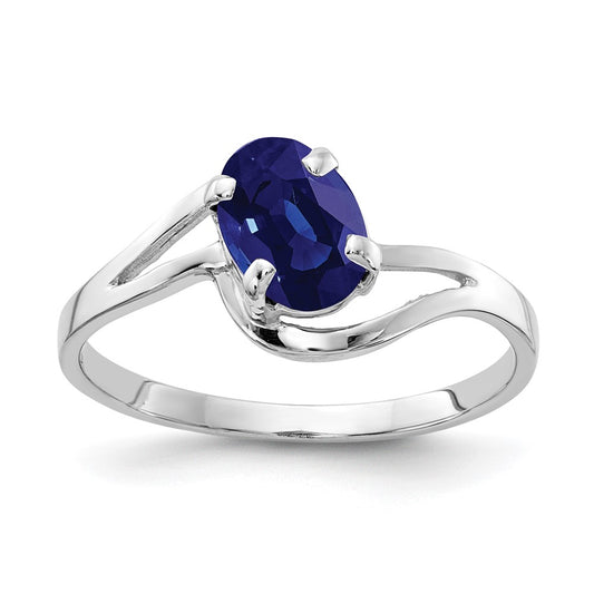 14k White Gold 7x5mm Oval Sapphire ring