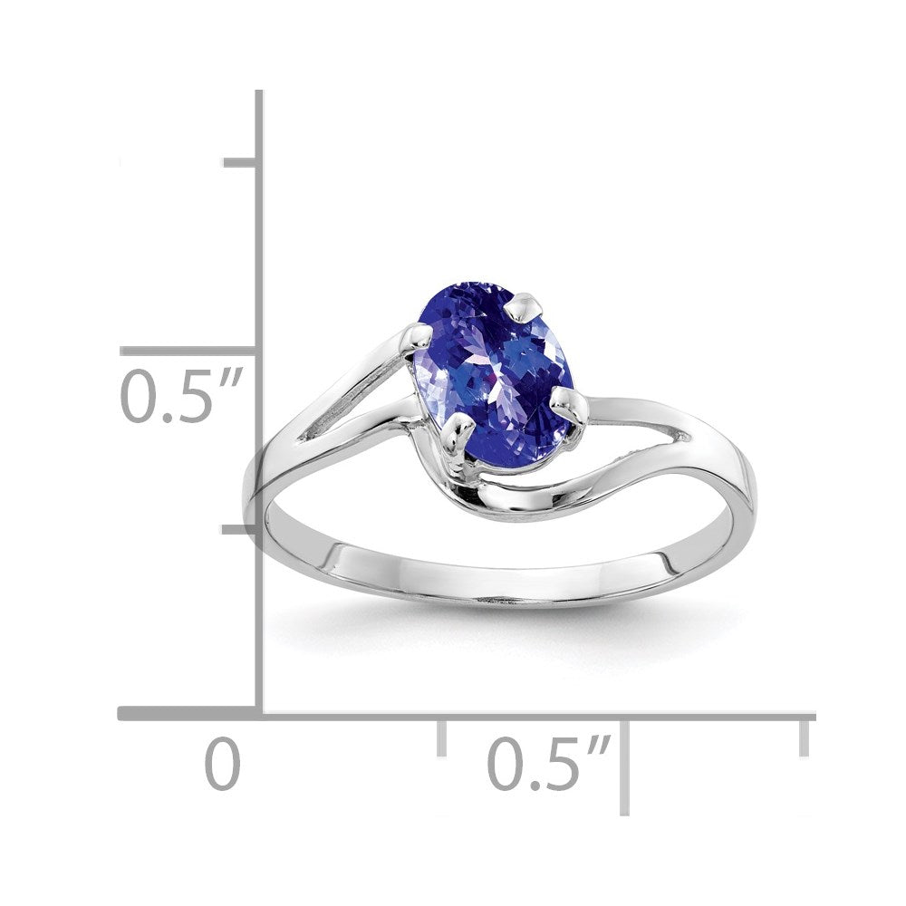 14k White Gold 7x5mm Oval Tanzanite ring