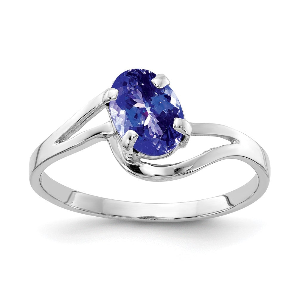 14k White Gold 7x5mm Oval Tanzanite ring