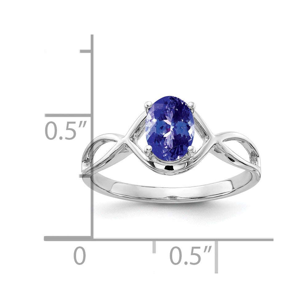 14k White Gold 7x5mm Oval Tanzanite Ring