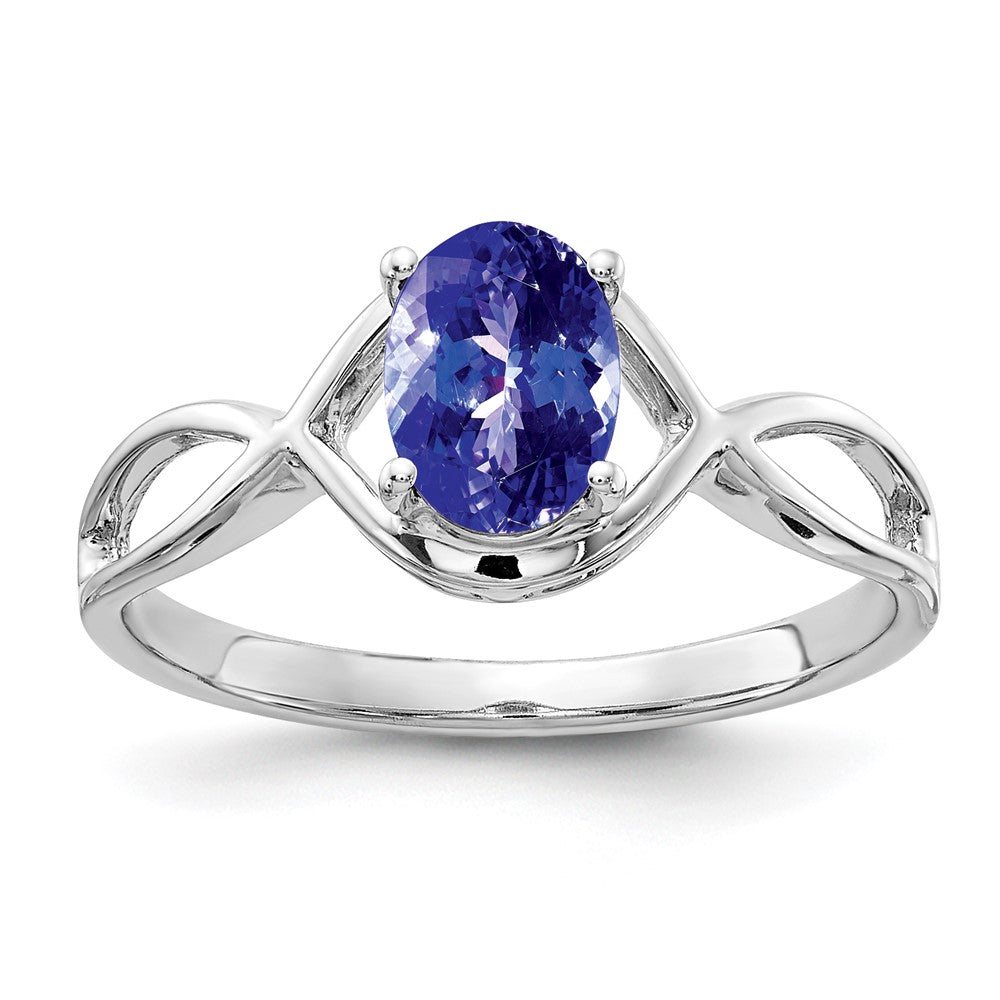 14k White Gold 7x5mm Oval Tanzanite Ring