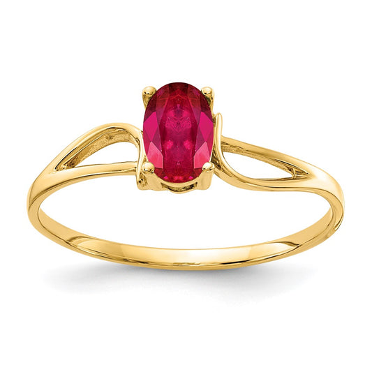 14K Yellow Gold 6x4mm Oval Ruby ring