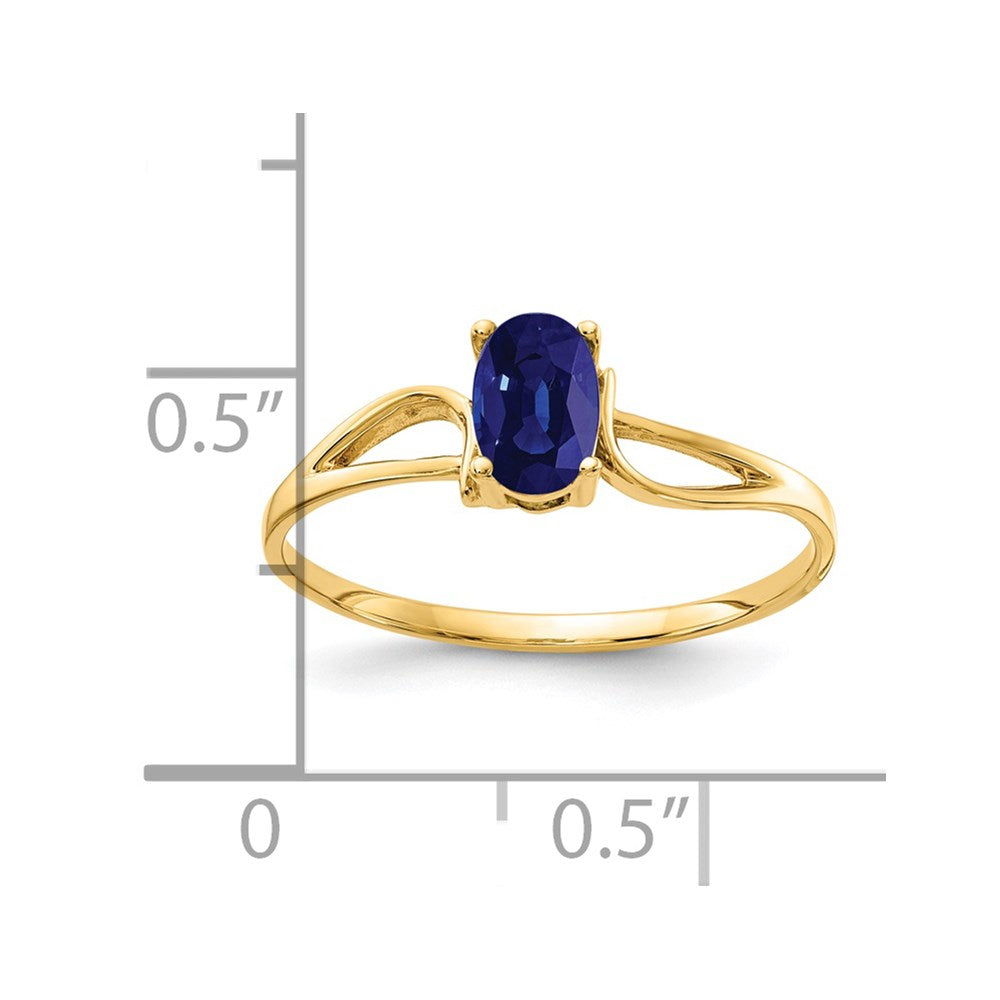 14K Yellow Gold 6x4mm Oval Sapphire ring