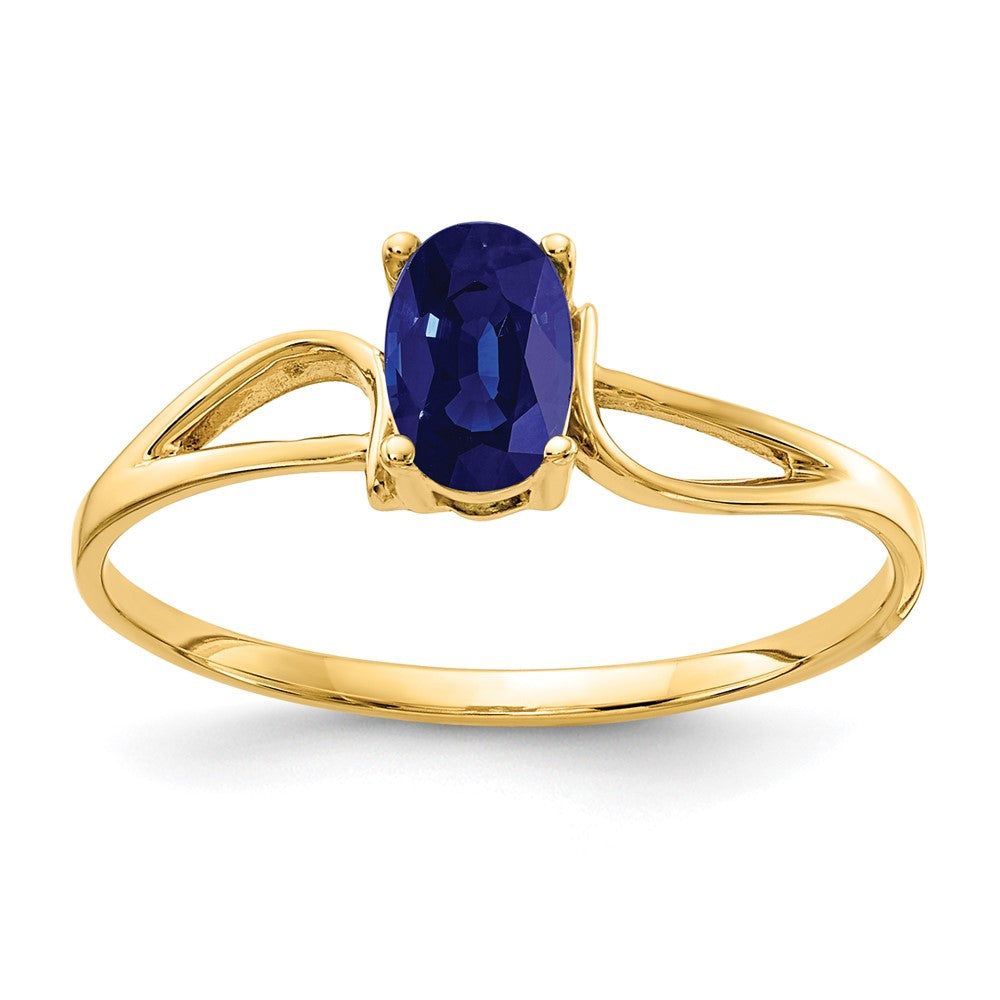 14K Yellow Gold 6x4mm Oval Sapphire ring