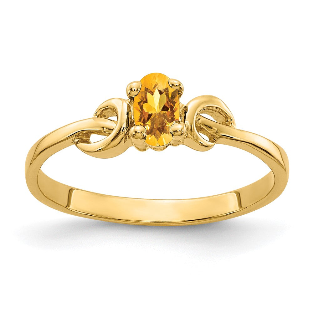 14K Yellow Gold 5x3mm Oval Citrine ring