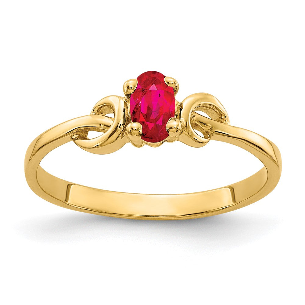 14K Yellow Gold 5x3mm Oval Ruby ring