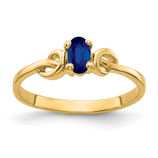 14K Yellow Gold 5x3mm Oval Sapphire ring