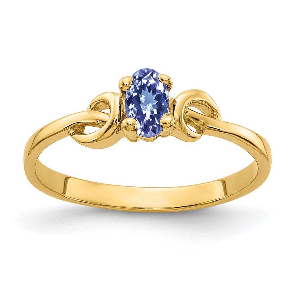 14k Yellow Gold 5x3mm Oval Tanzanite ring