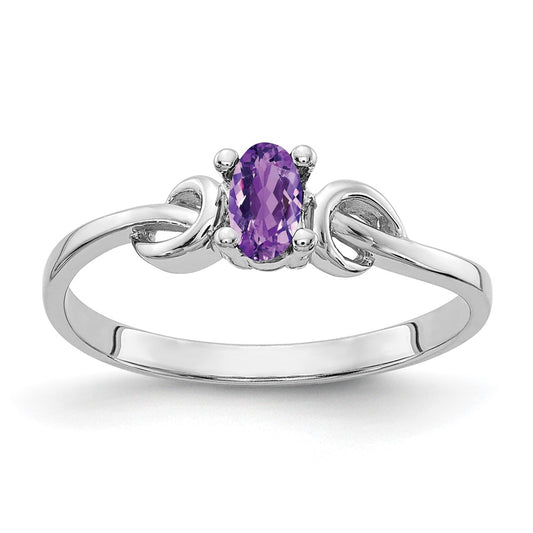 14k White Gold 5x3mm Oval Amethyst ring