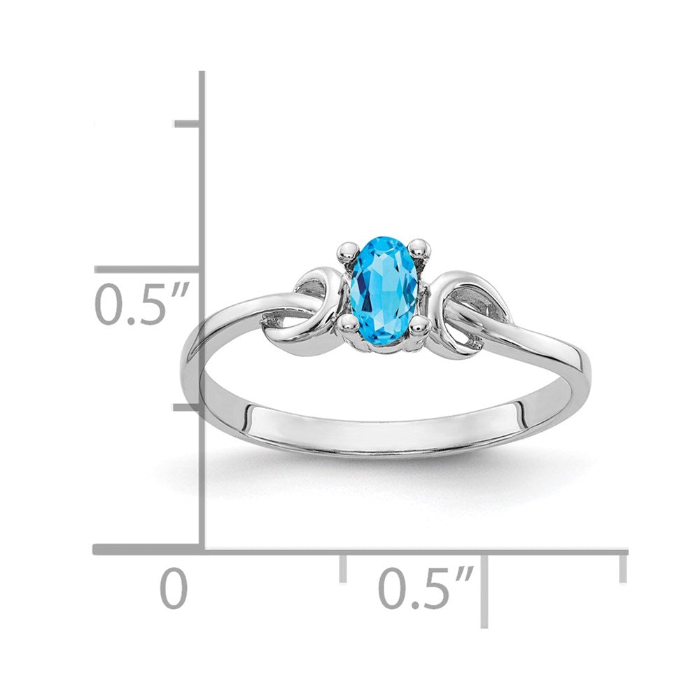 14k White Gold Blue Topaz Ring