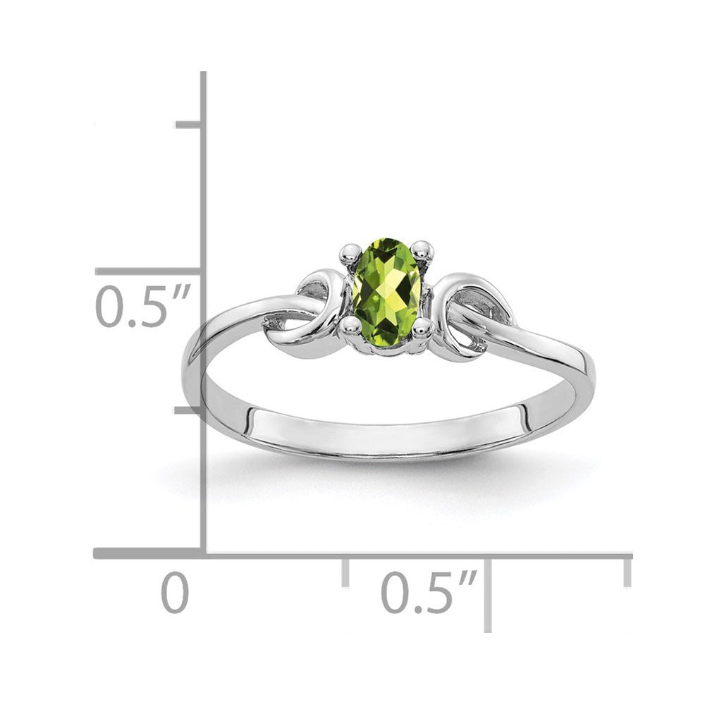 14k White Gold 5x3mm Oval Peridot ring