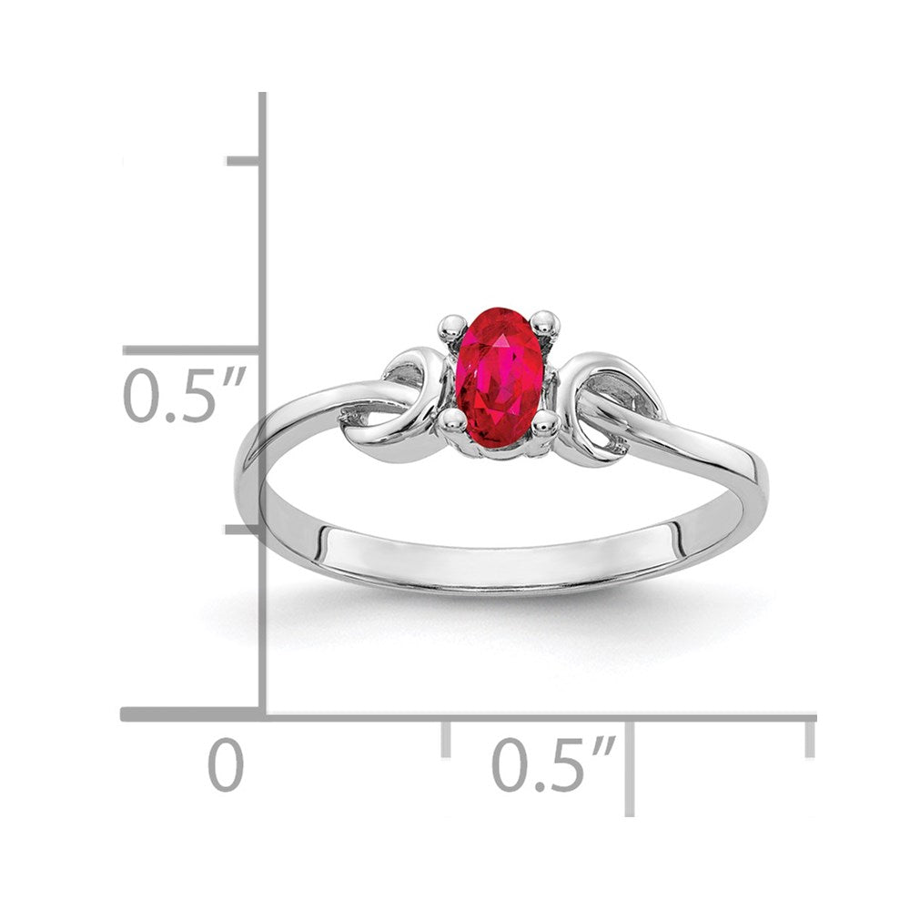 14k White Gold 5x3mm Oval Ruby ring