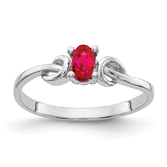 14k White Gold 5x3mm Oval Ruby ring